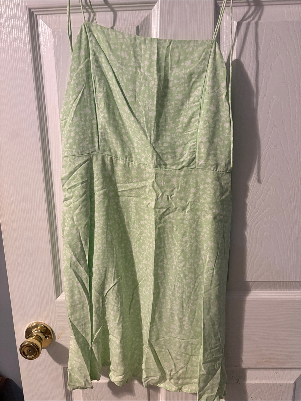 Old Navy Light Mint Floral Spaghetti Strap Mini Dress